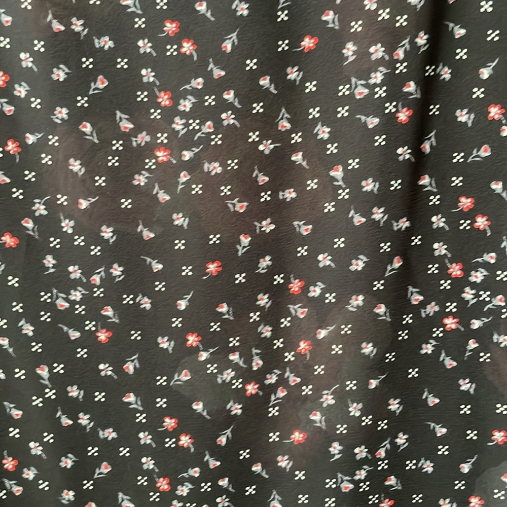 Vintage black floral reversible sleeveless maxi chiffon dress - Picture 2 of 8